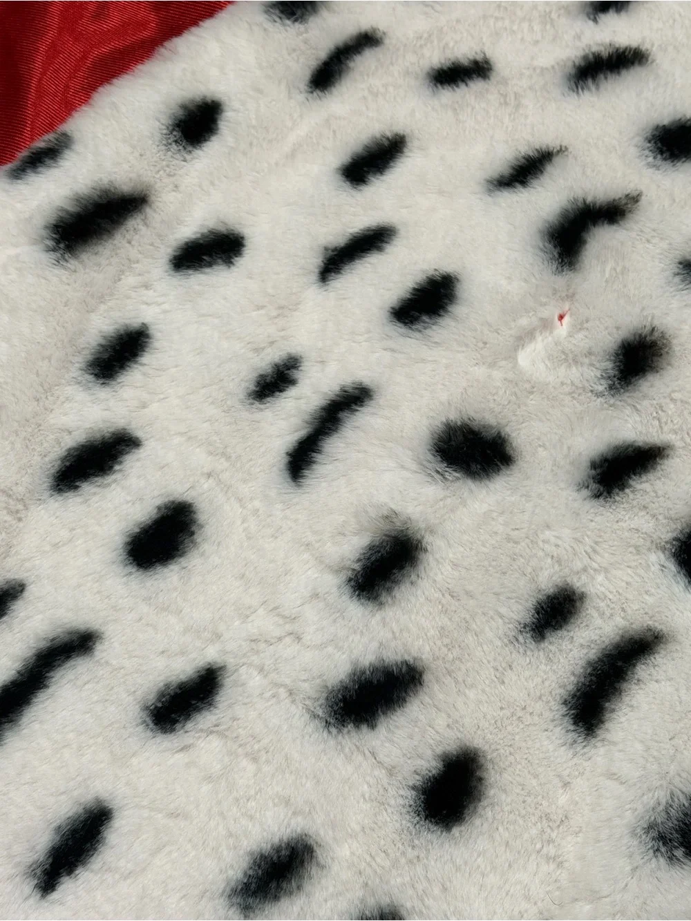 Faux Fur Dalmatian Print Shawl Adult Halloween Costume Black White Scarf Cosplay